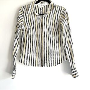 Agnes B. Paris Button Down Cotton Shirt Checked Print Size EUR 38